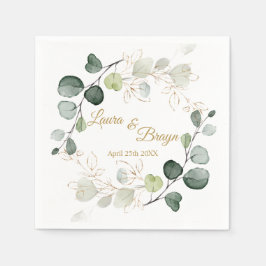 Eukalyptus Foliage Gold-Blätter Hochzeit Serviette