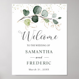 Eukalyptus Foliage Gold Blätter Hochzeitsszenario Poster