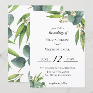 Eukalyptus-Foliage Hochzeitseinladung Einladung