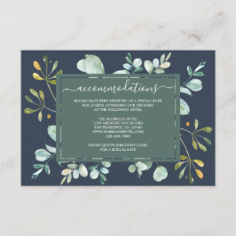 Eukalyptus Foliage Navy Botanische Hochzeit Begleitkarte
