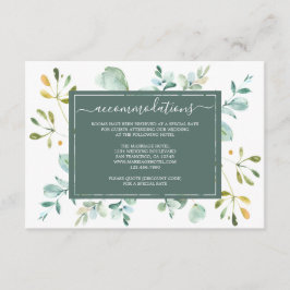 Eukalyptus Foliage Navy Botanische Hochzeit Begleitkarte