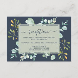 Eukalyptus Foliage Navy Botanische Hochzeit Begleitkarte