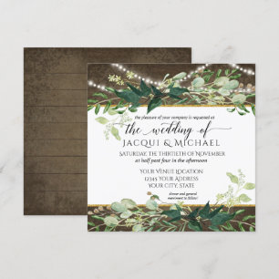 Eukalyptus Foliage Rustic Lights Weinkellerei Hoch Einladung