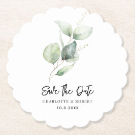 Eukalyptus Foliage Save the Date Minimalistisch Untersetzer