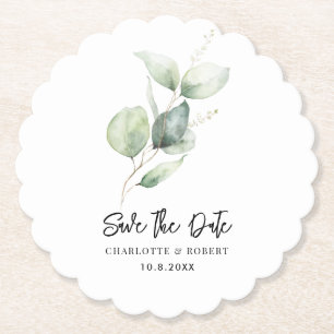 Eukalyptus Foliage Save the Date Minimalistisch Untersetzer