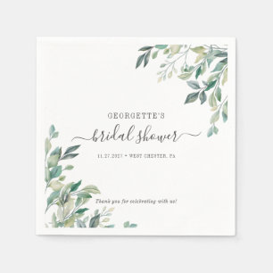 Eukalyptus Foliage Script Greenery Brautparty Serviette