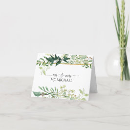 Eukalyptus Foliage Watercolor Green White Wedge Dankeskarte