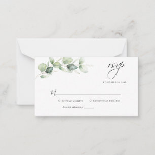 Eukalyptus Foliage Wedding RSVP Card Mitteilungskarte