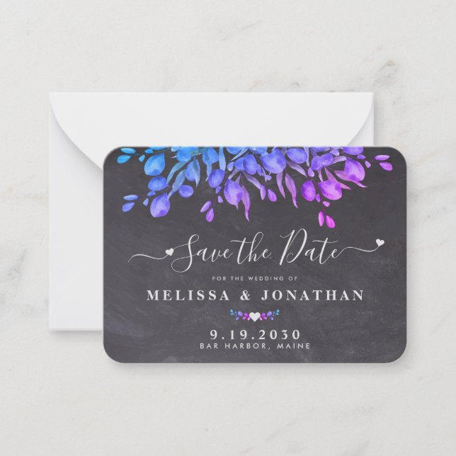 Eukalyptus Foliage Wedding Save the Date Mitteilungskarte (Vorderseite)