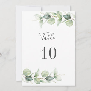 Eukalyptus Foliage Wedding Seating Tischnummer 10