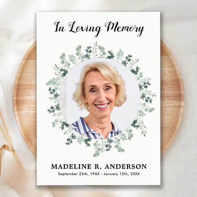 Eukalyptus Foto Beileid Beerdigung Dankeskarte (Von Creator hochgeladen)