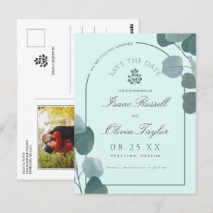 Eukalyptus-Foto für Wasserfarben Save the Date Postkarte