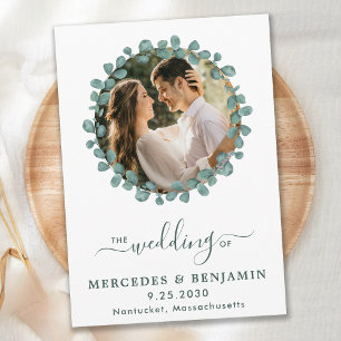 Eukalyptus Foto Greenery QR Code Wedding Einladung