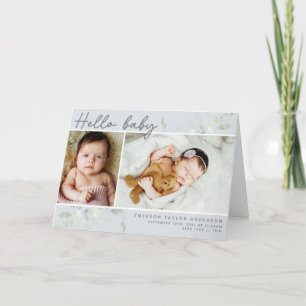 Eukalyptus Foto Hallo Baby Geburtsstatistik Gefalt Dankeskarte