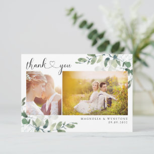 Eukalyptus Foto Herz Moderne Hochzeit Dankeskarte