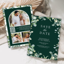 Eukalyptus-Foto-QR-Code-Smaragdgrüne Hochzeit