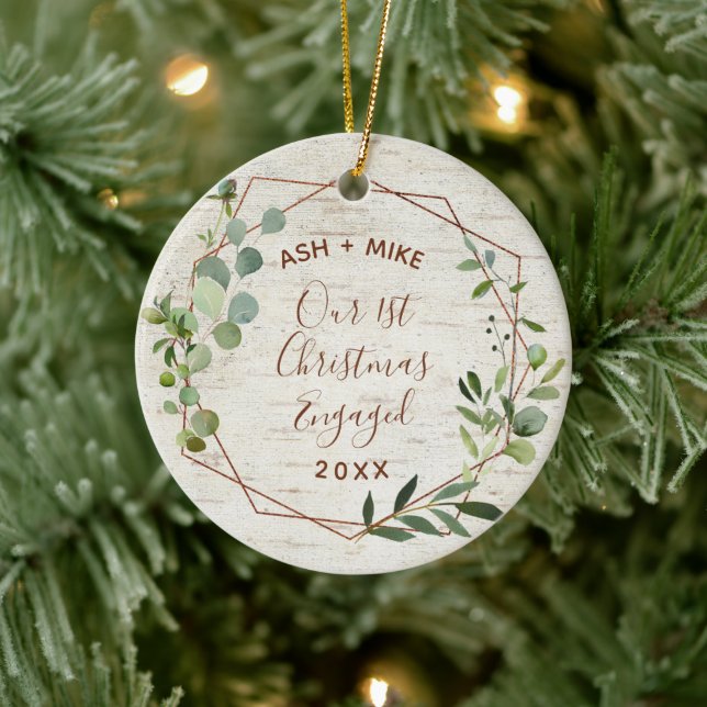 Eukalyptus-Foto zu Verlobten Weihnachten Keramik Ornament (Baum)