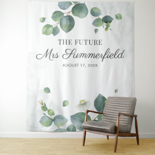 Eukalyptus Future Mrs Photo Booth Hintergrund Wandteppich