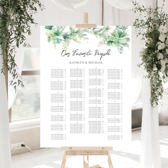 Eukalyptus Garden Hochzeit Alphabetisches Sitzen Poster (Von Creator hochgeladen)