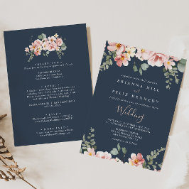 Eukalyptus Garden Rose Blumenfront & Back Wedding Einladung