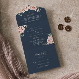 Eukalyptus Garden Rose Floral Wedding All In One Einladung