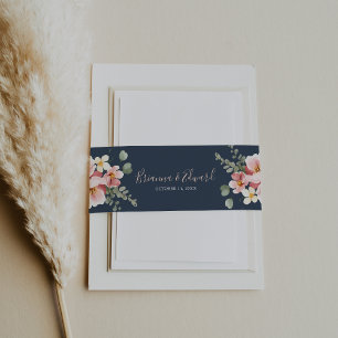 Eukalyptus Garden Rose Floral Wedding Einladungsbanderole