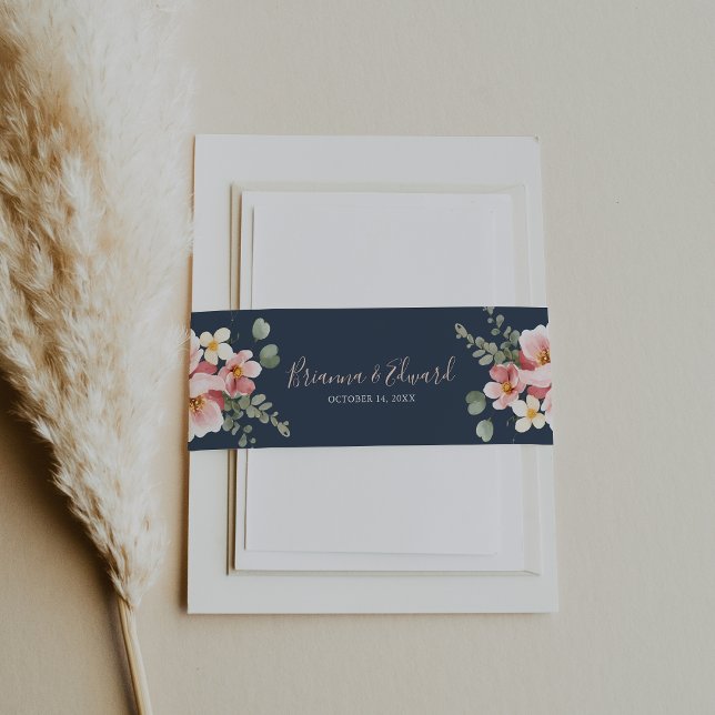 Eukalyptus Garden Rose Floral Wedding Einladungsbanderole (Von Creator hochgeladen)