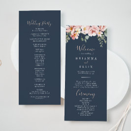 Eukalyptus Garden Rose Floral Wedding Program Programm