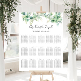 Eukalyptus Garden Wedding 15 Table Seating Charts Poster