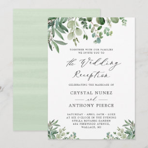 Eukalyptus Garden Wedding Empfang Einladung