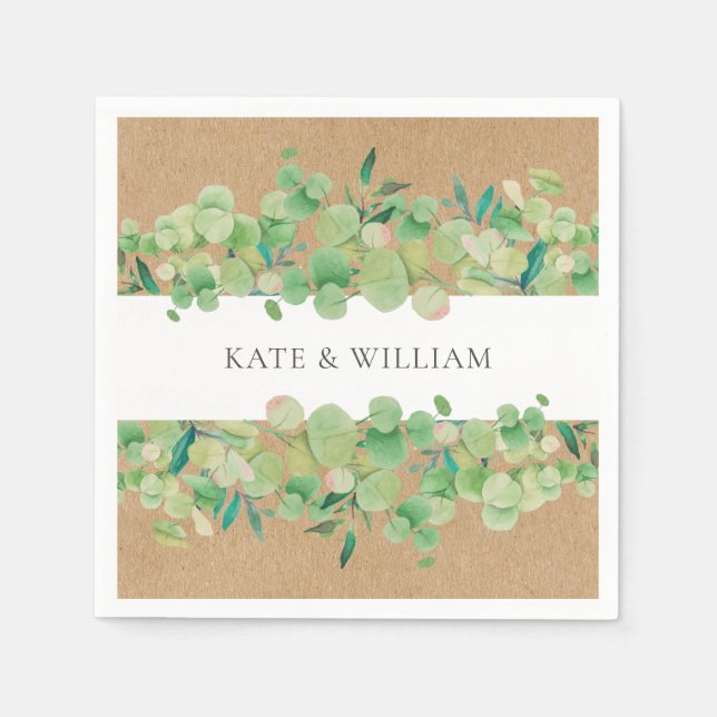 Eukalyptus Garland Wedding Serviette (Vorderseite)