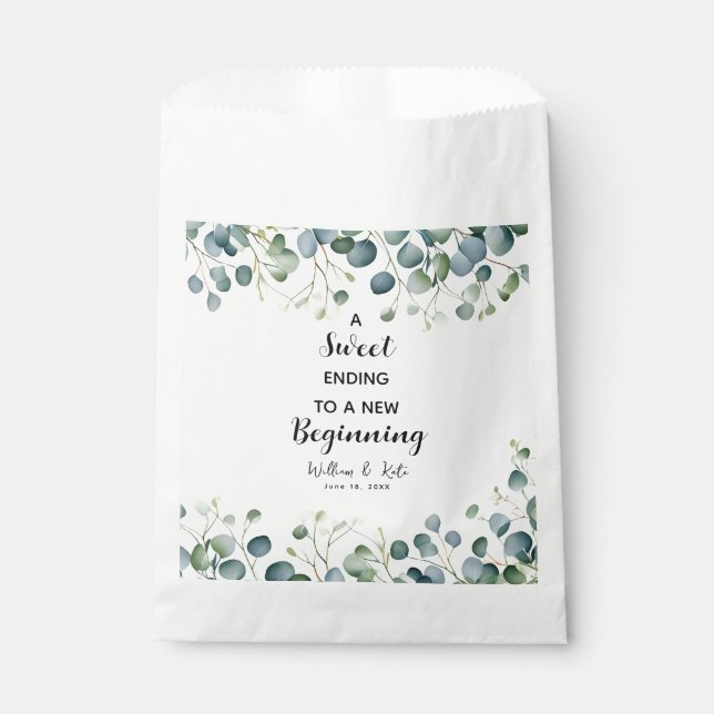 Eukalyptus Gastgeschenk Hochzeit Bag Sweet Ending Geschenktütchen (Vorderseite)