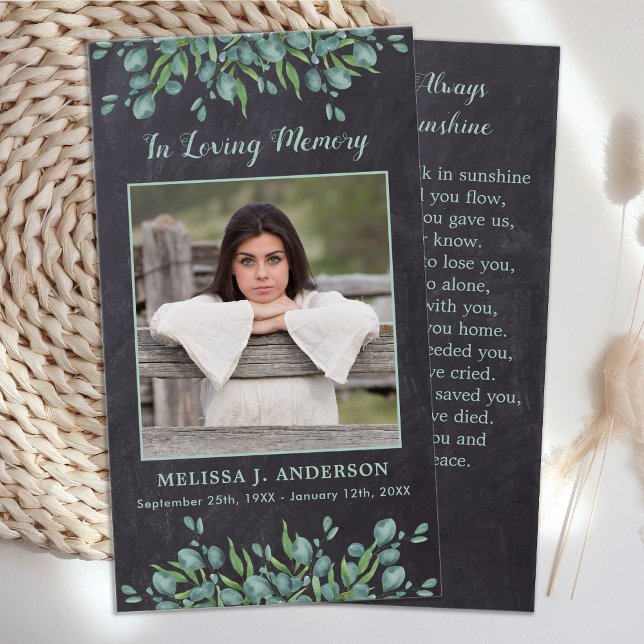 Eukalyptus-Gedenkkarte für rustikales Foto (Von Creator hochgeladen)