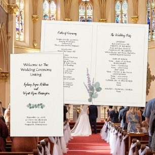 Eukalyptus gefaltetes Hochzeitsprogramm Felt Papie