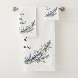 Eukalyptus gelbe Rosen Aquarellfarbe Bad Badhandtuch Set