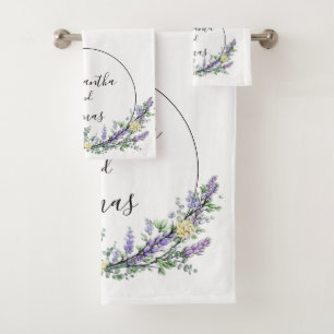 Eukalyptus-Gelbe Rosen Badhandtuch Set