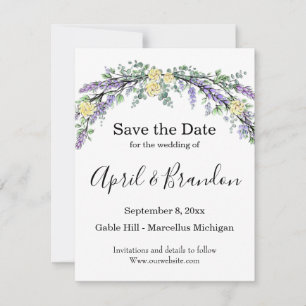 Eukalyptus-Gelbe Rosen Save The Date