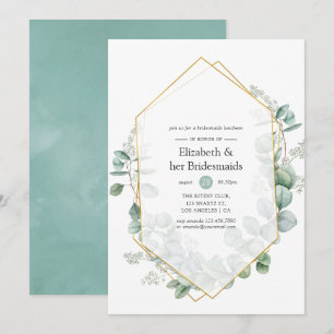 Eukalyptus Geometric Bridesmaids Luncheon Einladung