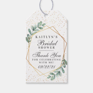 Eukalyptus Geometric Gold Foil Brautparty Geschenkanhänger