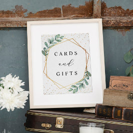 Eukalyptus Geometric Gold Foil Wedding Sign Poster