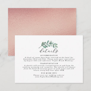 Eukalyptus Geometric Rose Gold Foil Wedding Begleitkarte