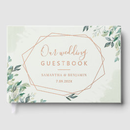 Eukalyptus Geometric Rose Gold Foil Wedding Gästebuch