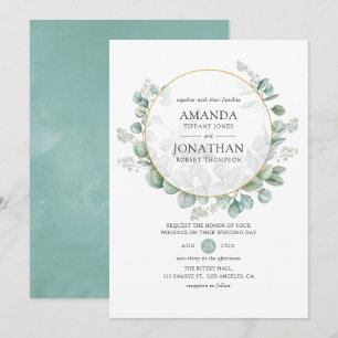 Eukalyptus Geometric Wedding Einladung