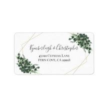 Eukalyptus Geometric Wedding RSVP Rücksendeadresse