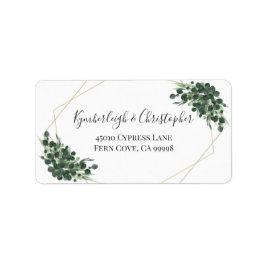 Eukalyptus Geometric Wedding RSVP Rücksendeadresse Adressaufkleber