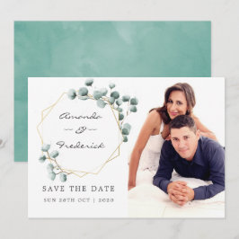 Eukalyptus Geometric Wedding Save the Date Einladung