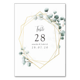Eukalyptus Geometric Wedding Tischnummer