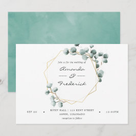 Eukalyptus geometrische Hochzeitseinladung Einladung