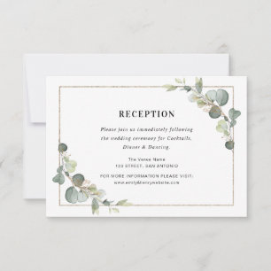 Eukalyptus geometrische Hochzeitskarte RSVP Karte