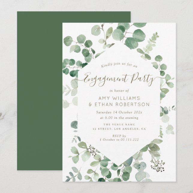 Eukalyptus-Gesprächspartei Einladung (Vorne/Hinten)